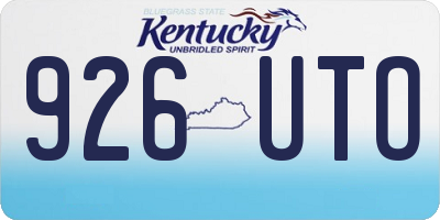 KY license plate 926UTO