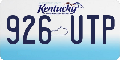 KY license plate 926UTP