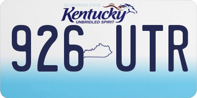 KY license plate 926UTR