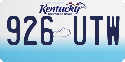 KY license plate 926UTW