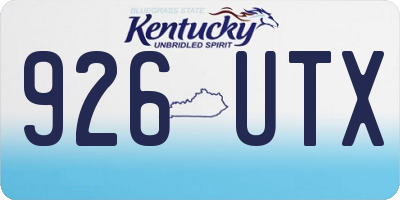 KY license plate 926UTX