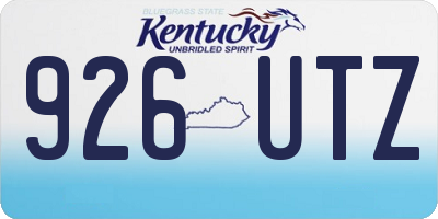 KY license plate 926UTZ
