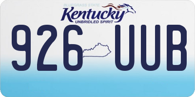 KY license plate 926UUB