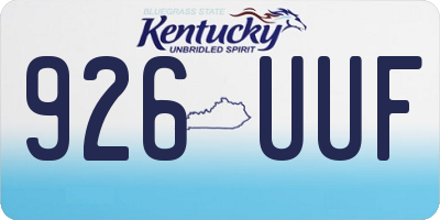 KY license plate 926UUF