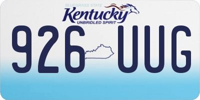 KY license plate 926UUG