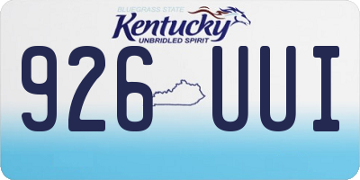 KY license plate 926UUI