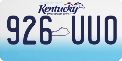 KY license plate 926UUO
