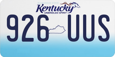 KY license plate 926UUS
