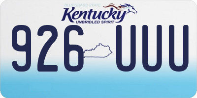 KY license plate 926UUU