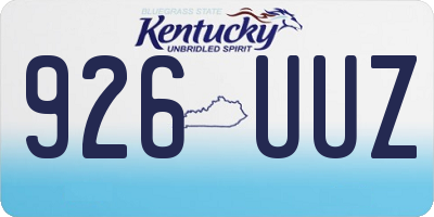 KY license plate 926UUZ