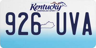 KY license plate 926UVA