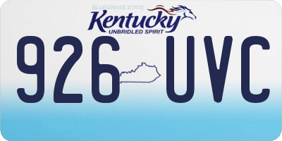 KY license plate 926UVC