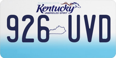 KY license plate 926UVD