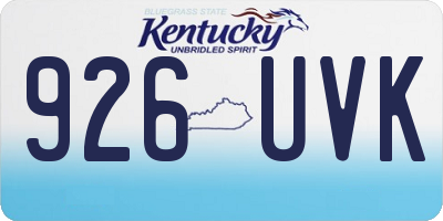 KY license plate 926UVK