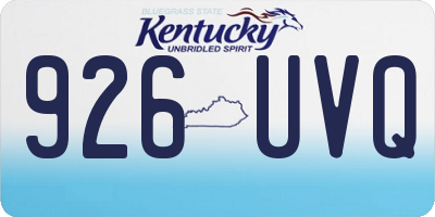 KY license plate 926UVQ