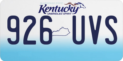KY license plate 926UVS