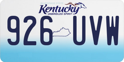 KY license plate 926UVW