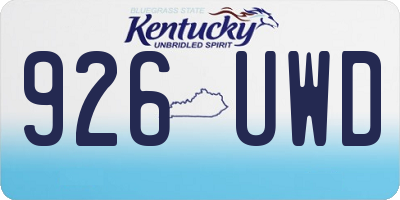 KY license plate 926UWD