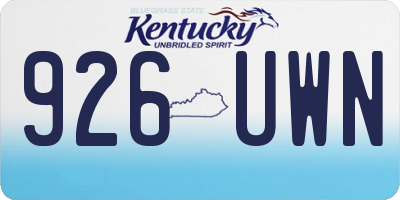 KY license plate 926UWN