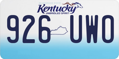 KY license plate 926UWO