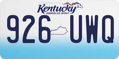 KY license plate 926UWQ