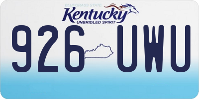 KY license plate 926UWU