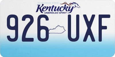 KY license plate 926UXF
