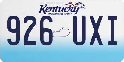 KY license plate 926UXI