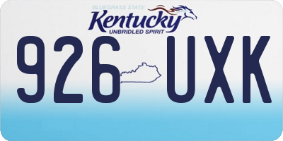 KY license plate 926UXK