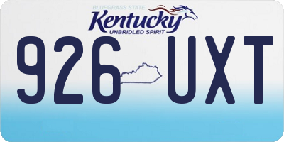 KY license plate 926UXT