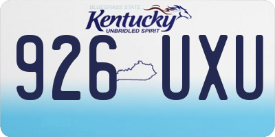 KY license plate 926UXU