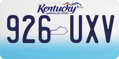 KY license plate 926UXV
