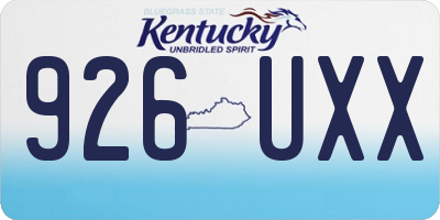 KY license plate 926UXX