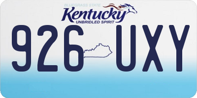 KY license plate 926UXY