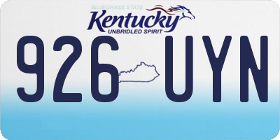 KY license plate 926UYN