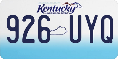KY license plate 926UYQ