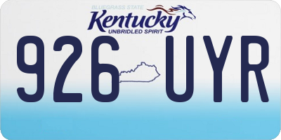 KY license plate 926UYR