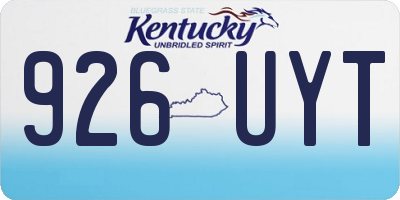 KY license plate 926UYT