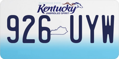 KY license plate 926UYW
