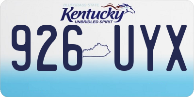 KY license plate 926UYX
