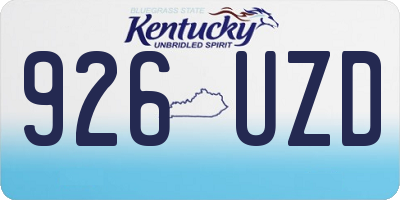 KY license plate 926UZD