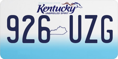 KY license plate 926UZG