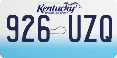 KY license plate 926UZQ
