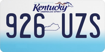 KY license plate 926UZS
