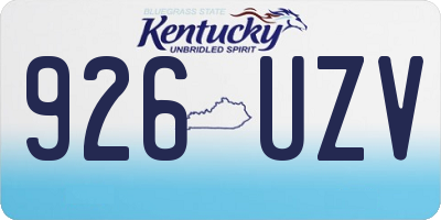 KY license plate 926UZV