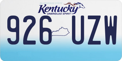KY license plate 926UZW
