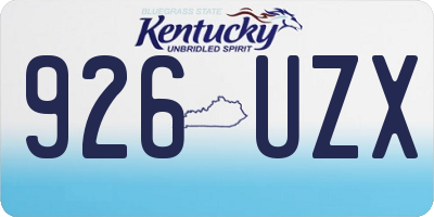 KY license plate 926UZX