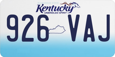 KY license plate 926VAJ