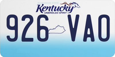 KY license plate 926VAO