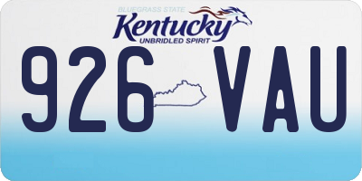 KY license plate 926VAU